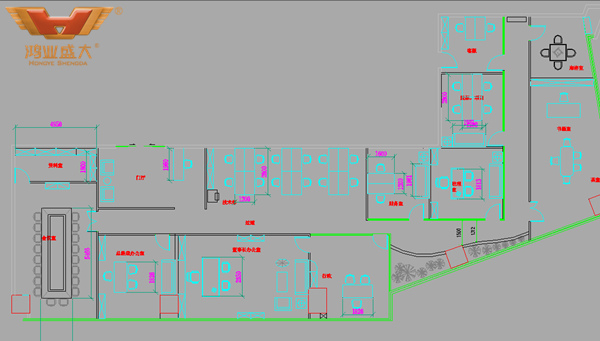 齊齊哈爾辦公家具企業的辦公室平面圖