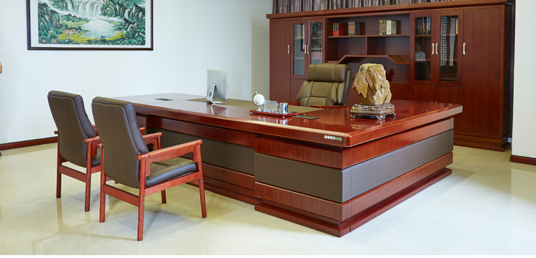 廠家直銷實(shí)木辦公家具 高檔總裁臺(tái)HY-D鴻業(yè)3號(hào)
