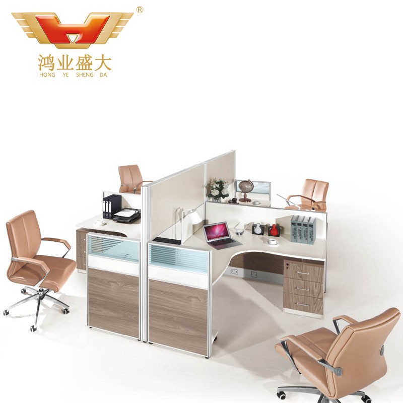 四人辦公桌椅 時尚辦公桌職員屏風(fēng)HY-P05