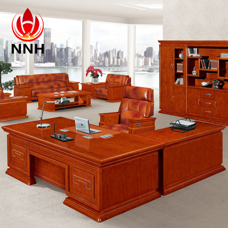 辦公桌 豪華實(shí)木辦公桌椅 高檔泰柚木大班臺NNH-DA07-24