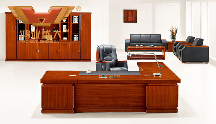 實木辦公桌班臺 廣東辦公家具 泰柚木實木辦公桌HY-D3732