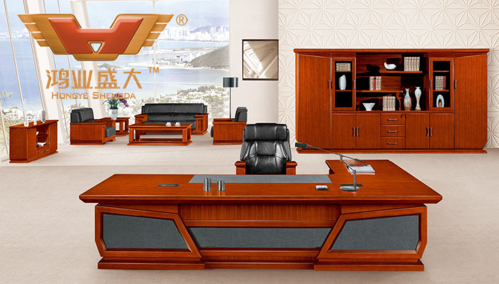 總裁臺 辦公家具廠家專利 豪華總裁臺辦公桌HY-D鴻業7號
