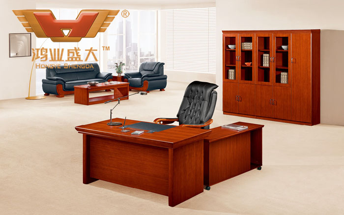 實木辦公桌班臺 簡約油漆實木辦公桌 簡易實木大班臺HY-D8416