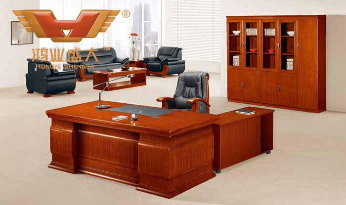 實木辦公桌班臺 實木木皮油漆大板桌 高檔經(jīng)理辦公桌HY-D7020
