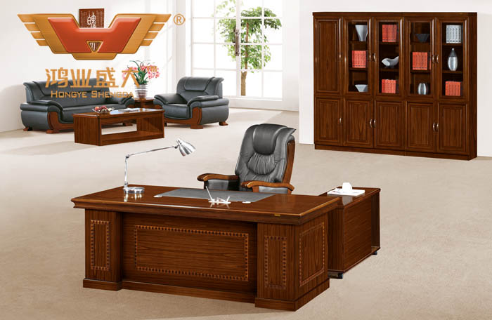 廣東高檔實木辦公家具 廠家直銷大班臺HY-D8818