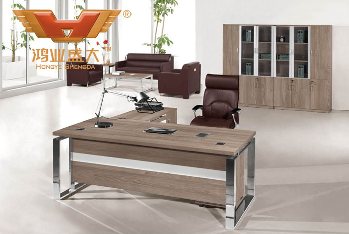 廣東辦公家具 淺榆木現代板式辦公桌HY-JT15