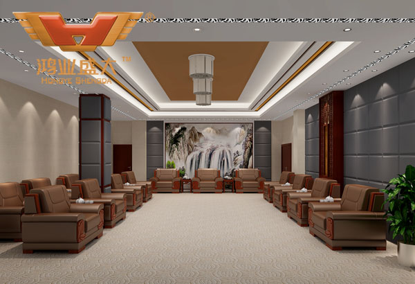 鴻業設計師根據要點2,為客戶設計的3D會議室家具擺放效果圖解決方案 鴻業設計師根據要點2,為客戶設計的3D接待室家具擺放效果圖解決方案